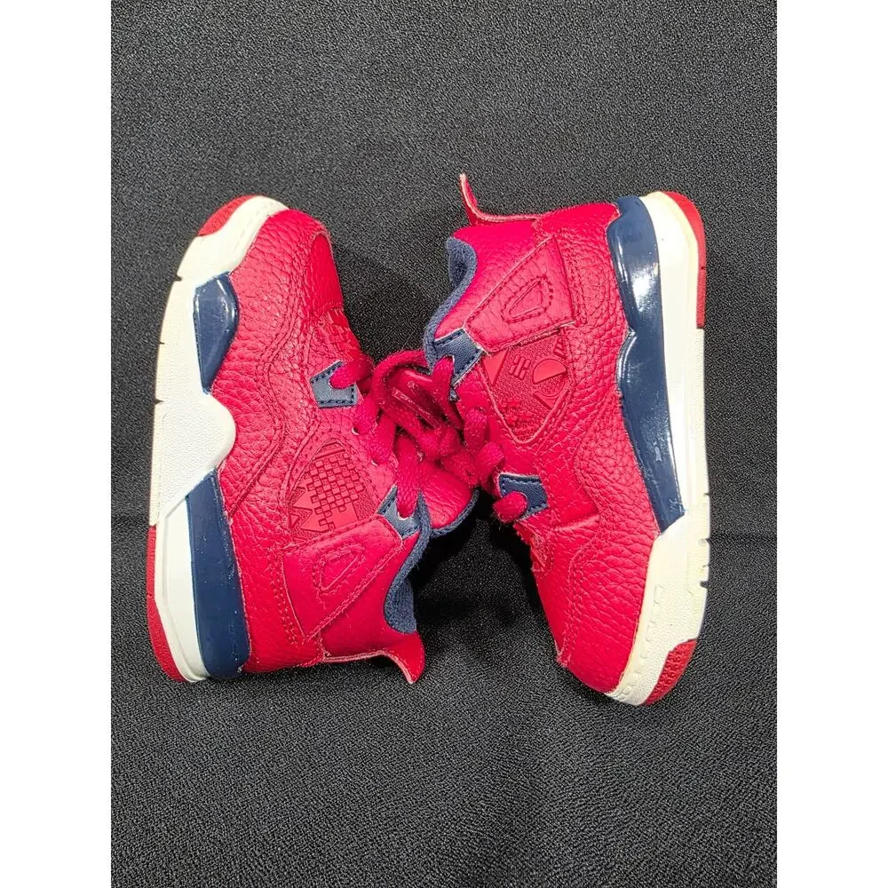 Nike Air Jordan 4 Retro SE FIBA Leather Red Navy Toddler Size 7C